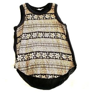 Nice LOFT sleeveless linen top with cool design.XS